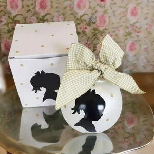 Cotton Colors by Laura Johnson Christmas ornament "Girl Silhouette " White Ball